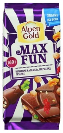 Альпен-Голд  Максфан Молочный-Карамель 160 гр.