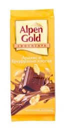 Альпен-Голд Арахис+Кукур. хлопья 85  гр.