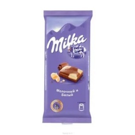 Милка Молочный с белым шок. 75 гр.