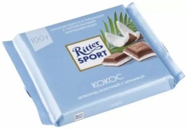 Ритер Спорт Молочный с кокосовой начинкой