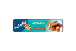 Батончик Babyfox шок.молочный с карамелью 45 гр. блок (30 шт.)