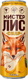 Мистер Лис Сочная Груша 0,43 л. (24 шт.) ж\б