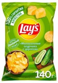 Лейз 140 гр. Малосолные огурцы  (19 шт.)