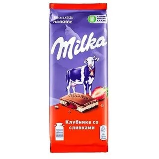 Милка Клубника со сливками 90 гр. фото 1