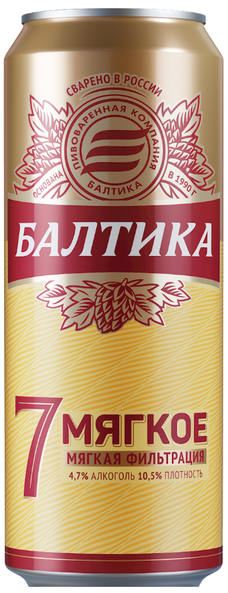 Балтика №7 Мягкое 0,45 л. (24 шт.) ж\б фото 1