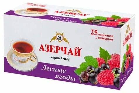 Азерчай Черный с аром лесные ягоды 25 пак. фото 1